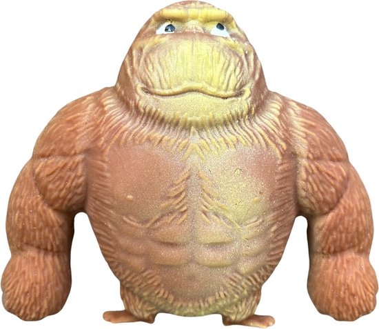 Smashing Gorilla - Stressverminderend - Bruin - 8,5cm - VTV Products - Monkekong - Me and my monki - Mr monkey - Smashing monkey - Kneedbaar - Ruimtezand - Kinderen - Aap - Gorilla - Stretch - Apen speelgoedfiguur - Aap speelgoed