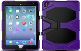 Tablet Hoes Geschikt voor: Apple iPad 2 / 3 / 4 - 9,7 inch Shockproof Proof Extreme Army Military Heavy Duty Kickstand Cover Case - Paars