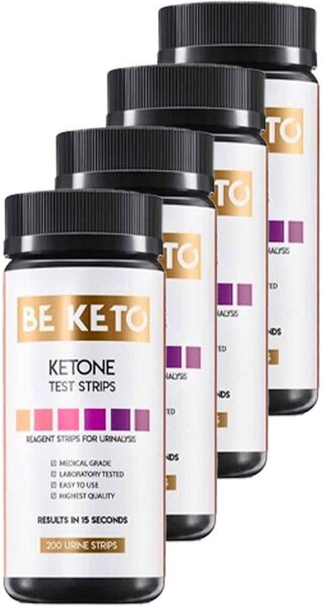 Goedkoopste Be Keto | Ketone Test Strips | 4 stuks | 4 x 200 strips | Ketose dieet | Ketonentest