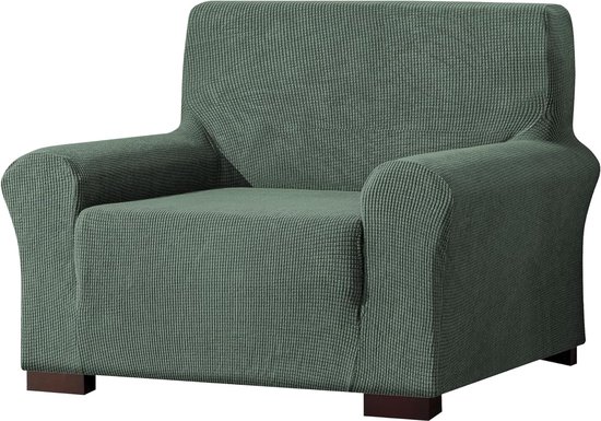 Elastische bankovertrek, stretch bankovertrek, hoes voor bank, fauteuil, 1-zits (bonengroen, 85-115 cm)
