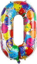 LUQ - Cijfer Ballonnen - Cijfer Ballon 0 Jaar Balloon XL Groot - Helium Verjaardag Versiering Feestversiering Folieballon