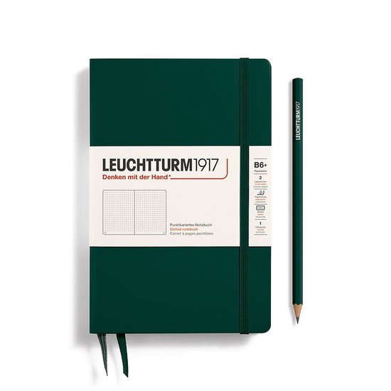 Leuchtturm notitieboek forest green dotted paperback hardcover b6+ 125x190mm