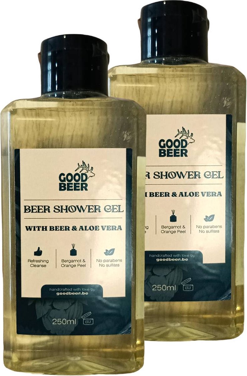 Goedkoopste 2 x Bier douchegel voor gevoelige huid met aroma's van sinaas en bergamot 250 ml