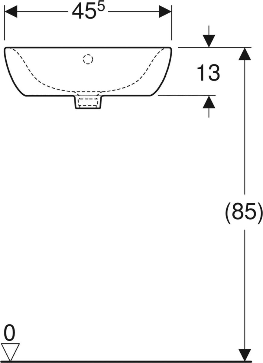 Geberit Bastia Hoekfontein - rond - 45x40cm - kraangat - overloop - wit