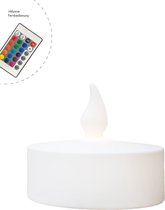 8 Seasons Design Shining Tealight Ø 40 (RGB) - Theelicht lamp binnen / buiten - Wit - 16 RGB kleuren - Led - Dimbaar - H30 cm