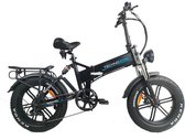 Techno RX2 - 2024 model - Elektrische opvouwbare fiets - Rijklaar - Elektrische Fatbike - Fatbikes - E-Bike - 25* km/u - 250W BAFANG motor - 7 Versnellingen - Voor en Achter veringen - Compleet met slot + alarm + reistas - Zwart