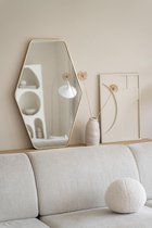 Nordic Style® Wandspiegel 90x60cm | Zacht Goud | Scandinavische Spiegels | Hexagon | Wandspiegel | Badkamerspiegel | Gangspiegel