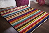 Tapis coloré Flycarpets - Tango - Poils ras - Rayé - Multi - 160x230 cm