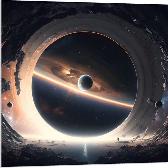 Acrylglas - Planeet - Ruimte - Maan - Aarde - 80x80 cm Foto op Acrylglas (Wanddecoratie op Acrylaat)