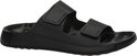 Zwarte ECCO sandalen met verstelbare bandjes.