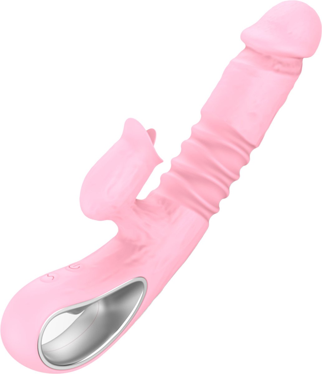 Goedkoopste Cupitoys® Stotende tarzan vibrator - 27cm - 42°c - Lichtroze - 24 standen - Vibrators voor vrouwen en mannen - Sex toys voor vrouwen en mannen