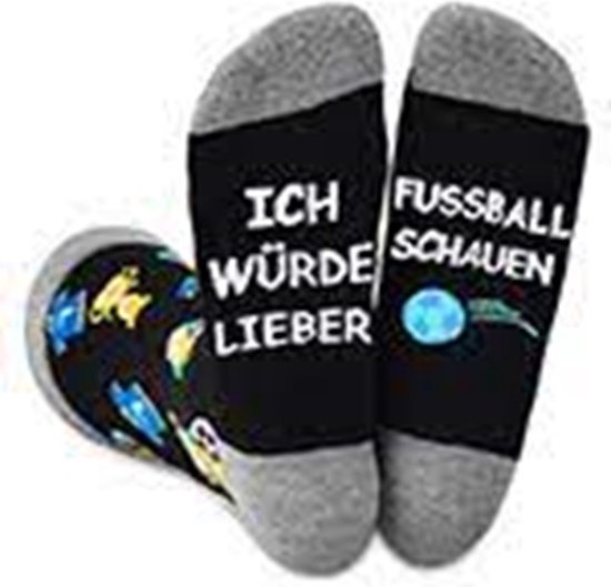 Foto: Ik kijk liever voetbal duits heren sokken zwart one size ich w rde lieber fusball schauen kado kerst vaderdag verjaardag