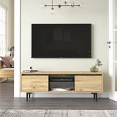Skane Home - TV meubel 140 cm Industrieel Eiken stijl - Hout