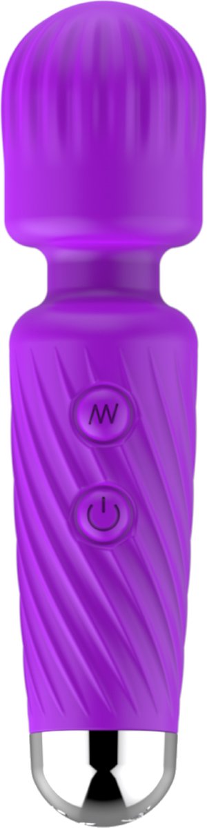 Goedkoopste Cupitoys® Wand vibrator met reliëf - 12,5cm - Paars - 16 standen - Vibrators voor vrouwen en mannen - Sex toys voor vrouwen en mannen