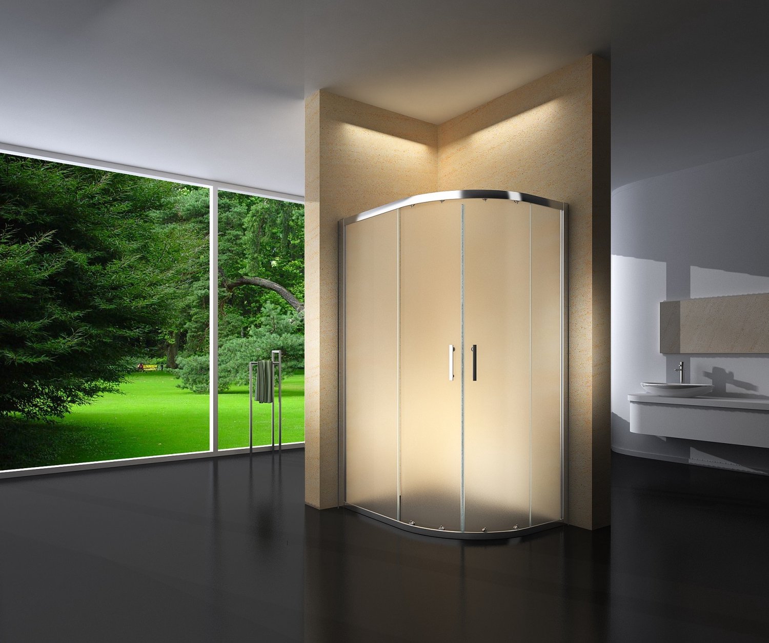 Sanifun douchecabine Alberta L 1200 x 900 Z mat glas