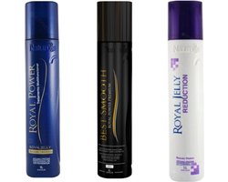 Naturelle Cosméticos Royal Jelly Reduction 1L & Naturelle Cosmetics Royal Power Premium keratin Best Smooth, 1000ml & Naturelle Cosmetics Royal Power Organic Protein 1000ml