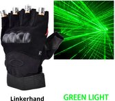 Laser handschoenen - led gloves groen - lichtgevende laserhandschoen - led kleding - Oplaadbare laserlamp - kleur laser groen - Links