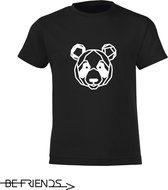 Be Friends T-Shirt - Panda - Kinderen - Zwart - Maat 2 jaar