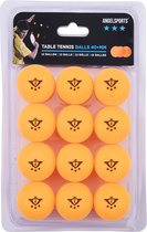 Tafeltennisballen – 12 stuks – Oranje – 3‑sterren competitie – Ø 40 mm – Pingpong – Longfield