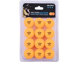 Tafeltennisballen – 12 stuks – Oranje – 3‑sterren competitie – Ø 40 mm – Pingpong – Longfield