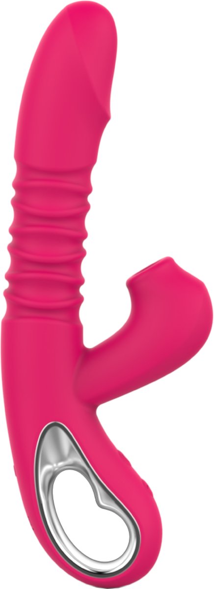 Goedkoopste Cupitoys® Stotende luchtdrukvibrator - 2 in 1 - 23,7cm - 42°C - Roze - 12 standen - Vibrators voor vrouwen en mannen - Sex toys voor vrouwen en mannen