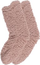 Huissokken van Out of the Blue - Warme sokken Fluffy met antislipzool - Rose - Gratis verzonden