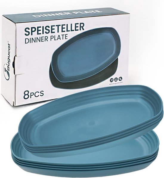 Karlak 8-delige Campingborden- En Schaalset – Roestvrij Staal, Stapelbaar, Met Draagtas Voor Outdoor En Picknick