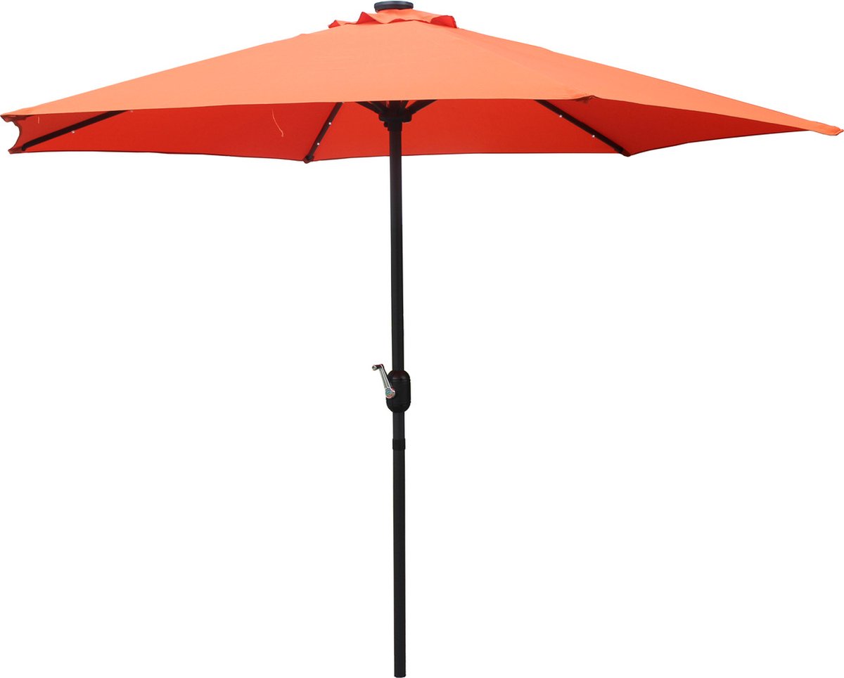 Concept-U - Rechts ronde led parasol Ø 2,7 m terracotta AMALFI