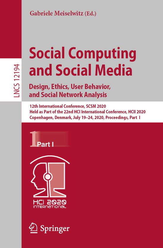 Lecture Notes in Computer Science12194- Social Computing and ... - cover