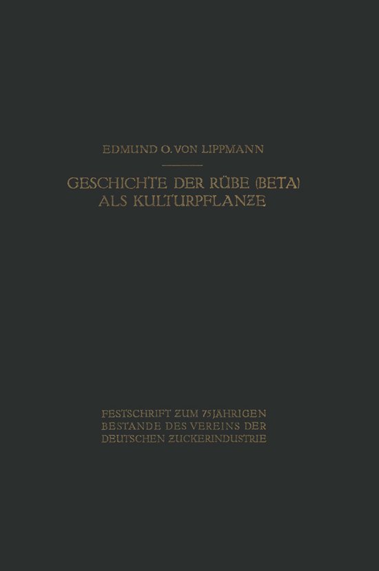 Geschichte der Rübe (Beta) als Kulturpflanze - cover