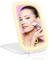 MOONIE'S® Make-up spiegel met verlichting - LED verlichting - Oplaadbaar - Opvouwbaar - 3 Dimbare Lichtstanden - Wit