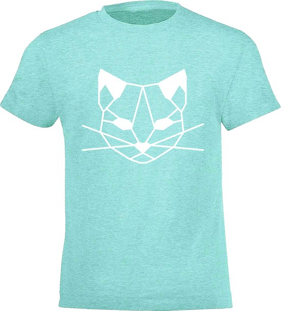 Be Friends T-Shirt - Cat - Kinderen - Mint groen - Maat 4 jaar