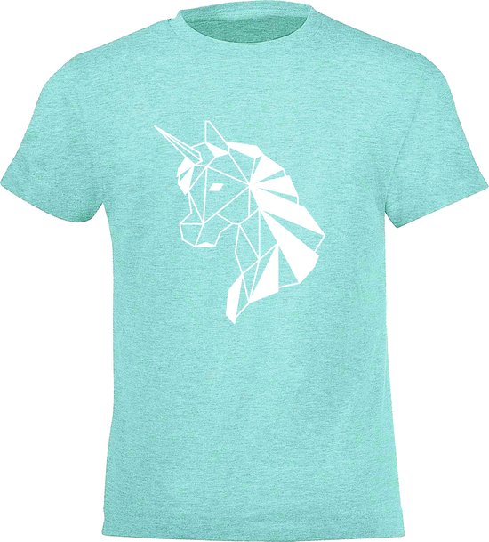 Be Friends T-Shirt - Unicorn - Kinderen - Mint groen - Maat 8 jaar