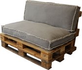 Ensemble Unique de coussins de palette Manouk - Coussin d'assise et de dossier gris château délavé - Set 120x80/40 cm