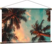 Textielposter - Palmbomen - Tropisch - Onderaanzicht - 90x60 cm Foto op Textiel