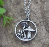 Style King - Ketting Mushroom Forrest paddestoel - 50cm - RVS