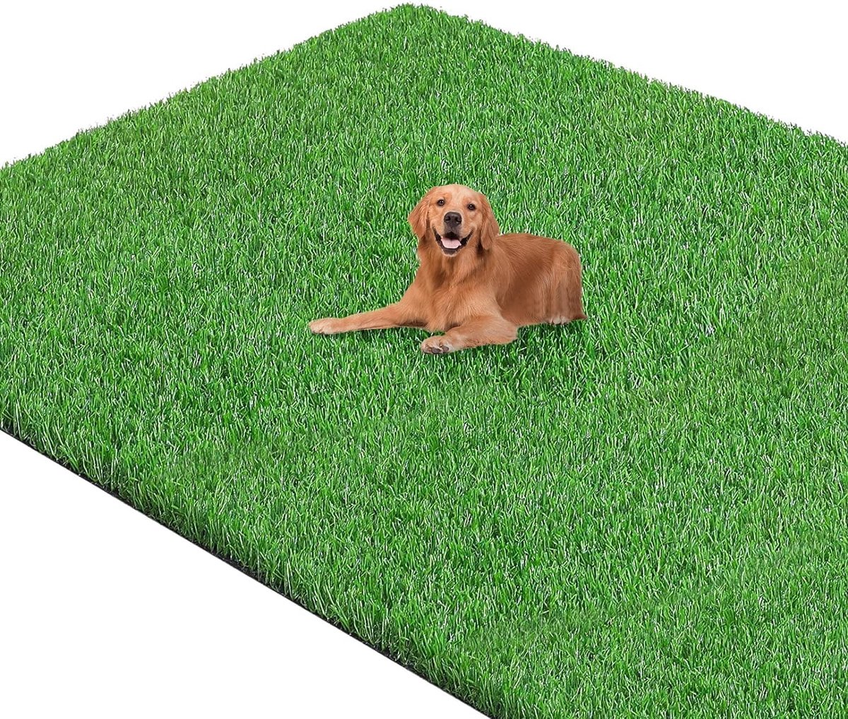 Bol.com Kunstgras voor buiten, 90 x 150 cm, kunstgras 30 mm hoog, weerbestendig, grasmat, groen, voetmat, kunstgras, waterdoorla... aanbieding