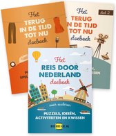 Pakket van 3 senioren doeboekjes: Reis door Nederland, Terug in de Tijd tot Nu deel 1 + deel 2 - puzzelen, kwissen, spelletjes, activiteiten, nostalgie - activiteitenbegeleiding