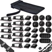 DiverseGoods 100 stuks kabelorganizers, Cable Management Kit met Kabelbinders Klittenband en Kabelclips Kabelhouders Zelfklevend, Kabelmanagement Set voor bureaus met cable holder en klittenband zelfklevend