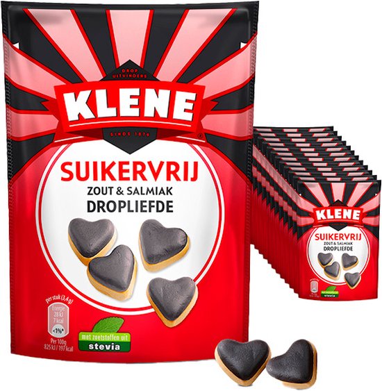 Klene | Dropliefde | Suikervrij | 12 stuks | 12 x 90g