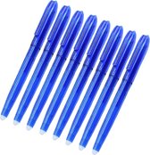 8 x Uitgumbare pen - Uitwisbare pen - 0.7 mm - Balpen - Blauw