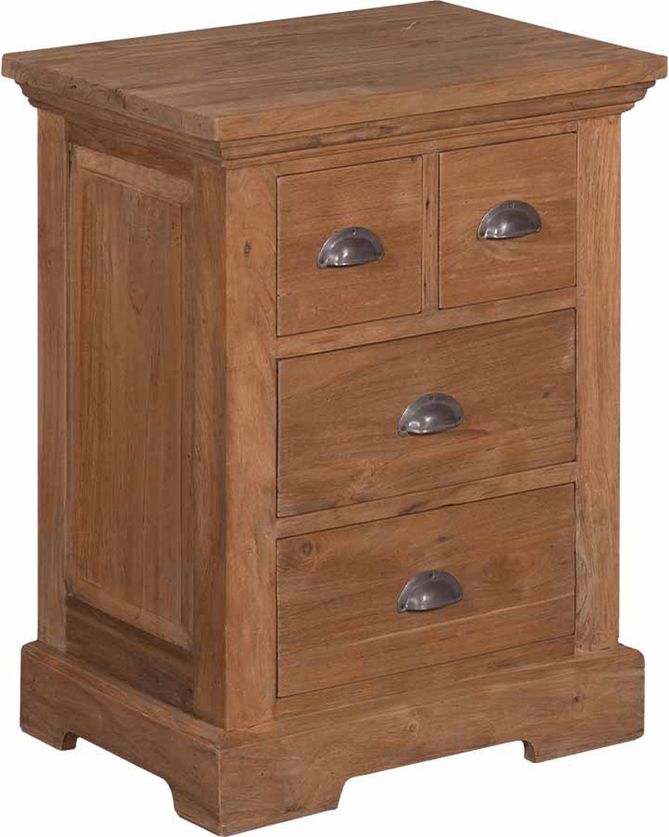 Tower Living Bologna Ladekast teakhout 56x43x73 cm - Nachtkastje - Naturel