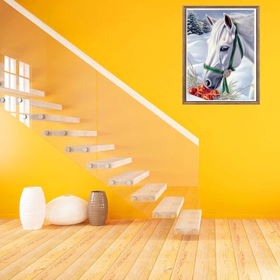 Grote Diamond Painting Paard 5D Diamond Art Painting Kits voor Volwassenen Crystal Art Kits voor Kinderen Volledige Strass Borduurwerk Kruissteek Foto Schilderijen Geschenken voor Wall Art Home Decor