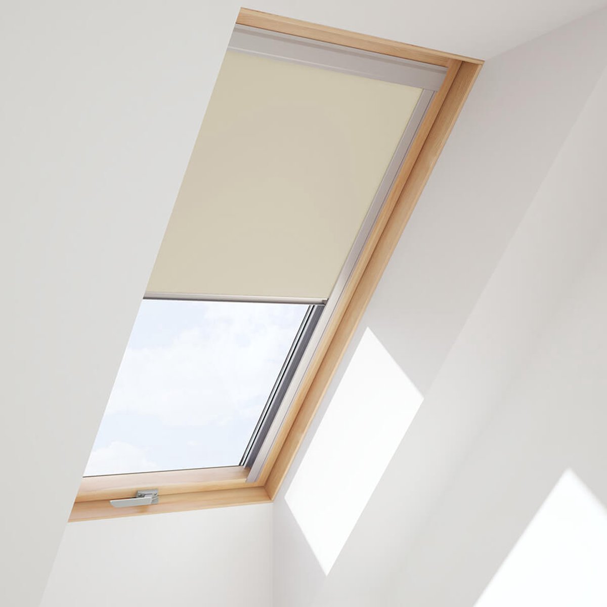Timlux Verduisterend Rolgordijn voor KeyLITE Starlite Maat 55x78 -Beige-