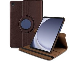Book Cover Geschikt voor: Samsung Galaxy Tab A9 8.7 inch 2023 & Tab A11 (Model: SM-X110 / SM-X115 / SM-X117) Draaibaar Hoesje - Multi stand Case - Bruin