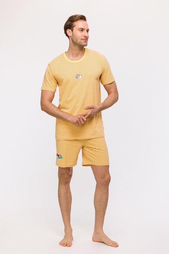 Woody Garçons-Pyjama Homme rayure jaune rouille - taille S