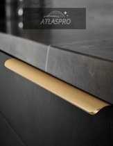 AtlasPro® - Ambiant - 2 stuks - gatafstand 160 mm - Gouden RVS Handgreep met Ronde Afwerking - Luxe Messing Accenten voor Keuken Kasten en Lades - inclusief schroeven - Badkamer - Home Decor - Keukengreep - Kastgreep - Meubelgreep - Huisdecoratie