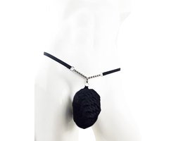 BamBella ® - String Kruisloos - One size - Sexy Zwart kralen Erotische onderbroek Heren