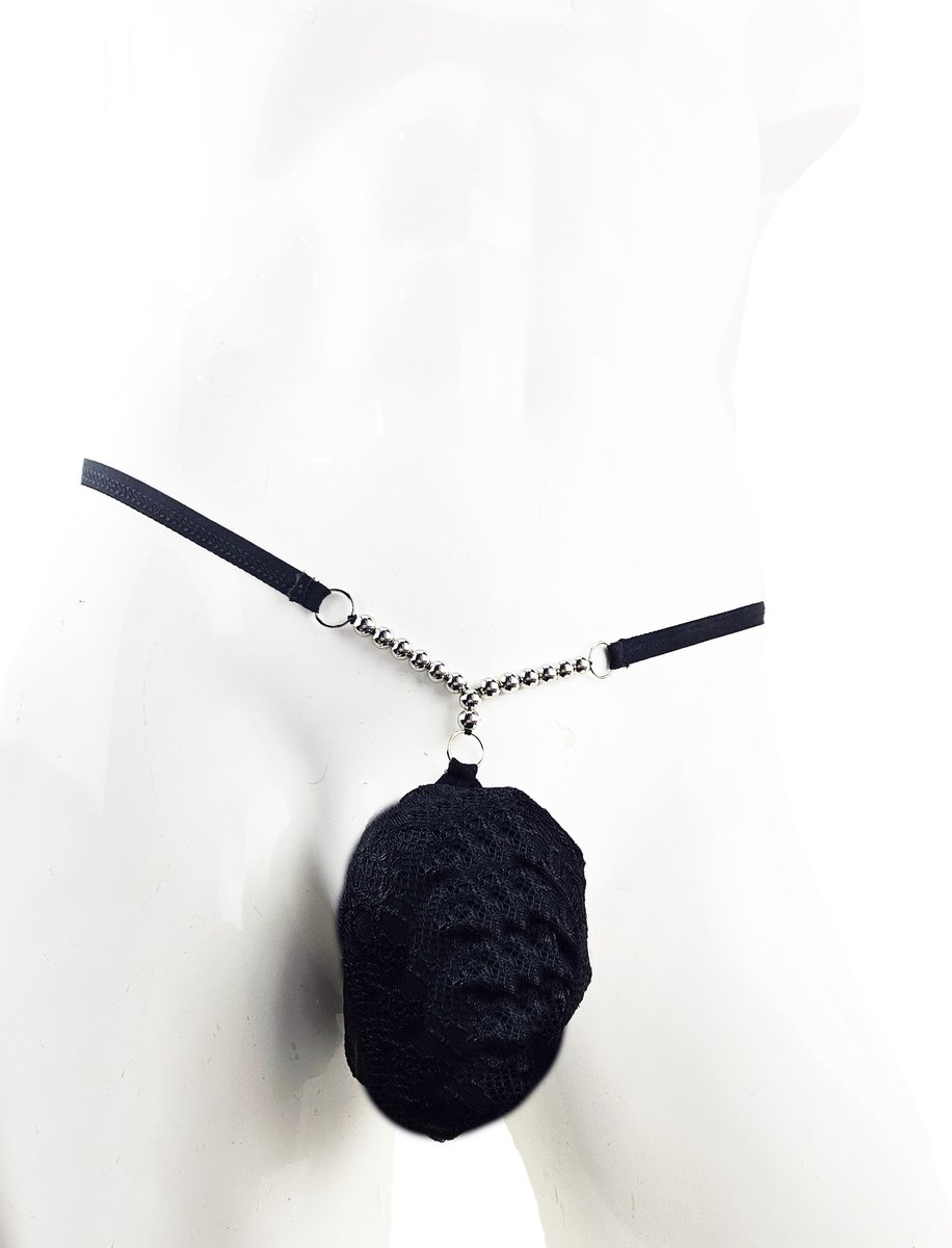 Goedkoopste BamBella ® - String Kruisloos - One size - Sexy Zwart kralen Erotische onderbroek Heren