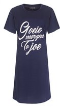 Temptation TPNGD1307A Dames Nachthemd - Big Shirt – Slaapkleedje - Korte Mouwen - 100% Gekamde Katoen – Zwart - Maat M